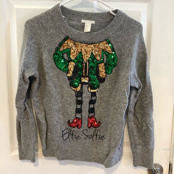 Hm Elfie Selfie Ugly Christmas Sweater 